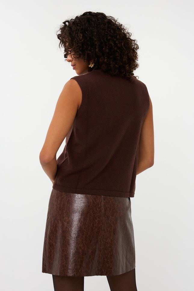 Sweater Wool Col Chocolate W25.07704