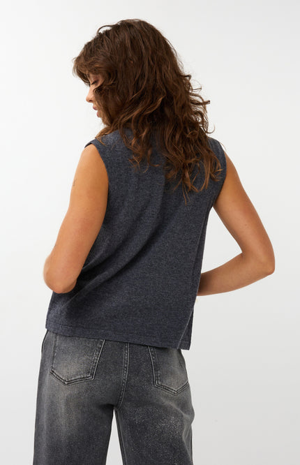 Sweater Wool Col Dark Grey Melange W25.07704