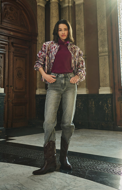 Sweater Wool Col Maroon W25.07703