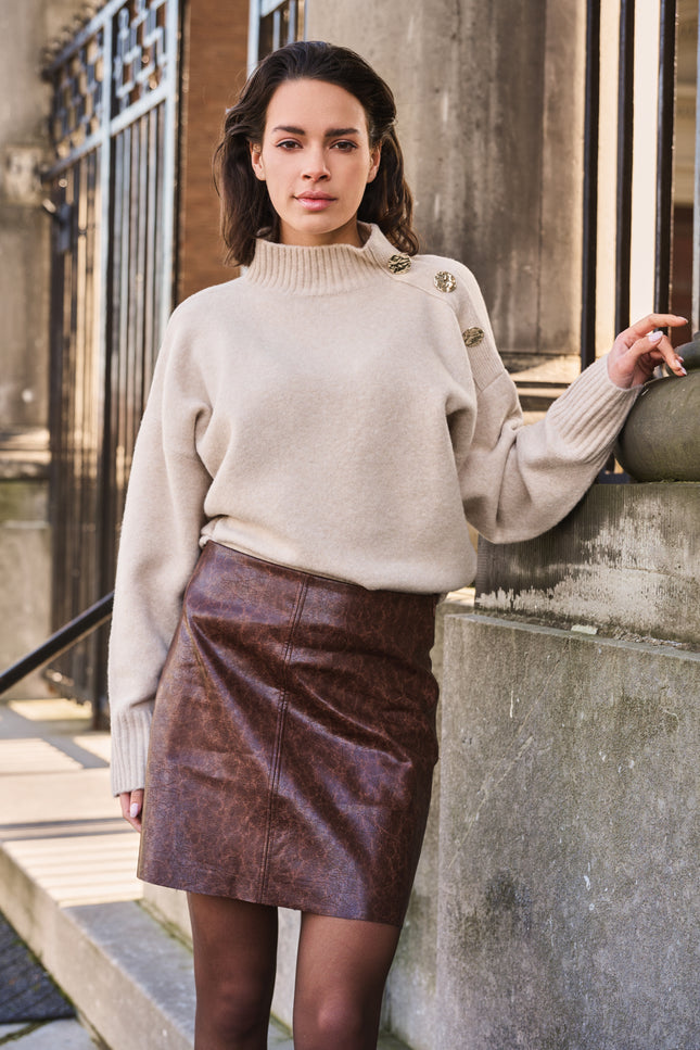 Sweater Buttons Sand W25.07722