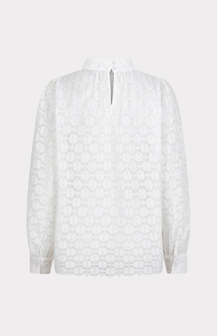 Blouse Turtle Neck Plumetis Offwhite W25.28700