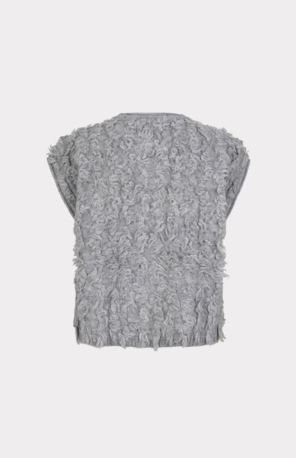 Vest Fringes Big Buttons Grey W25.27714