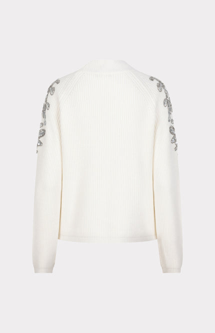Sweater Rib Shoulder Sequins Offwhite W25.27712