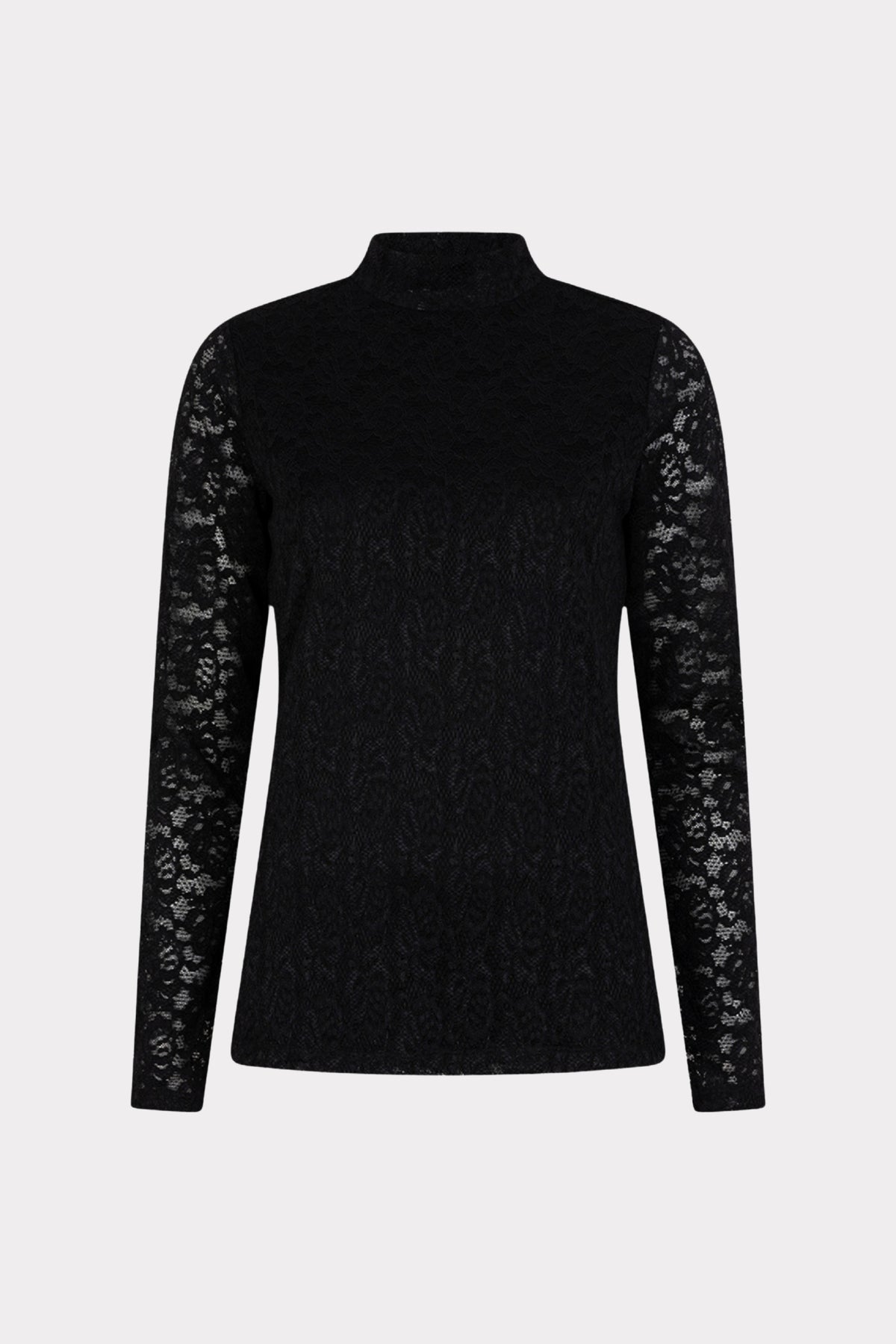 Zwart stretch top met kant en lurex details van EsQualo, elegante en glanzende stof, perfect voor een stijlvolle uitstraling.