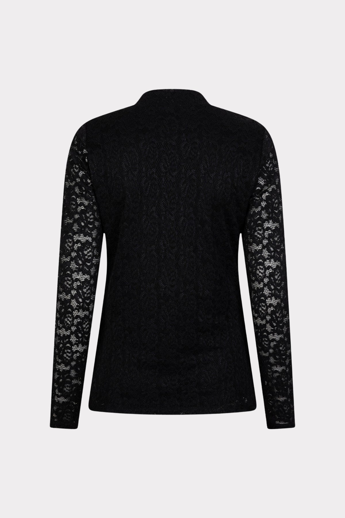 Zwarte stretch top met kant en lurex details, door EsQualo, met elegante en glanzende afwerking.