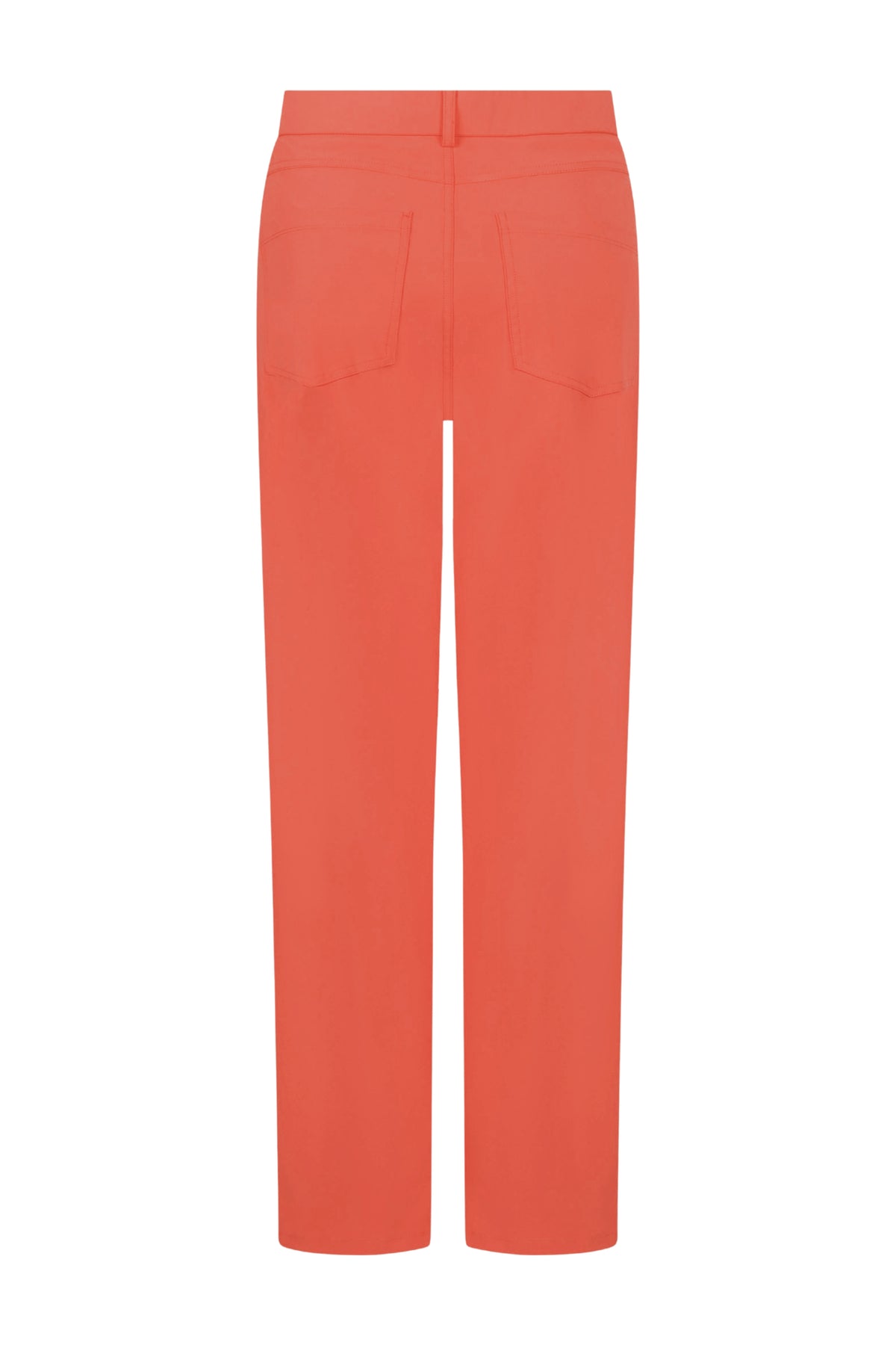 Zoso Travel Broek Beau Coral 262, lichtgewicht en comfortabele reisbroek met coral kleur, getoond in de afbeelding.