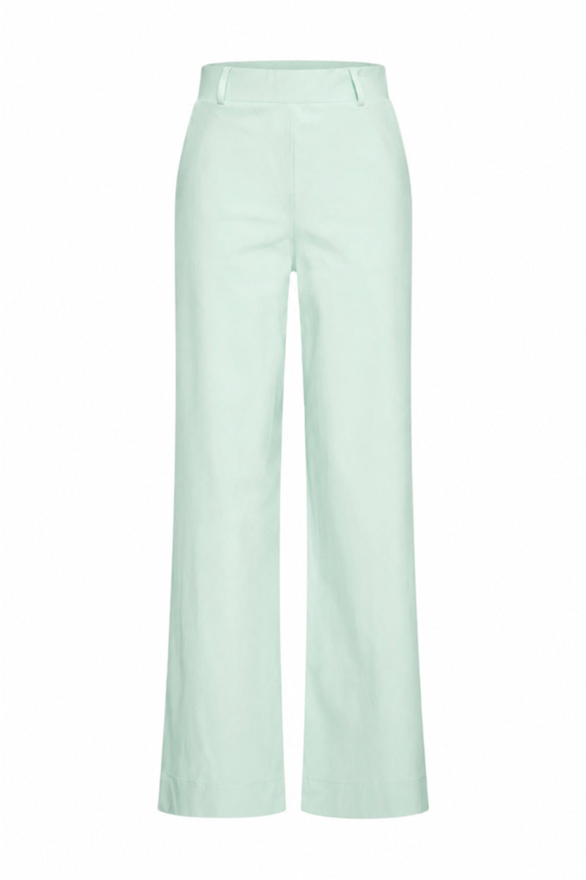 Lichte pistachekleurige reisbroek van Mi Piace, stevig en comfortabel voor reizen en dagelijks gebruik.