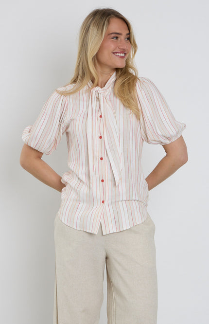 Elvira Casuals Blouse Siny Striped Linen Stretchshop.nl