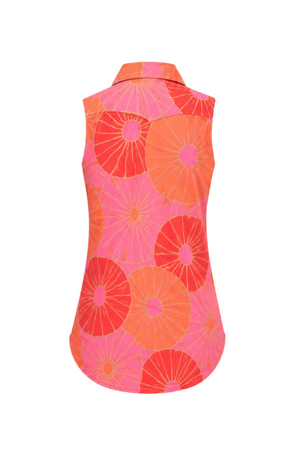 Mi Piace Travel Blouse Desert Anemone Print Coral 202299 Stretchshop.nl