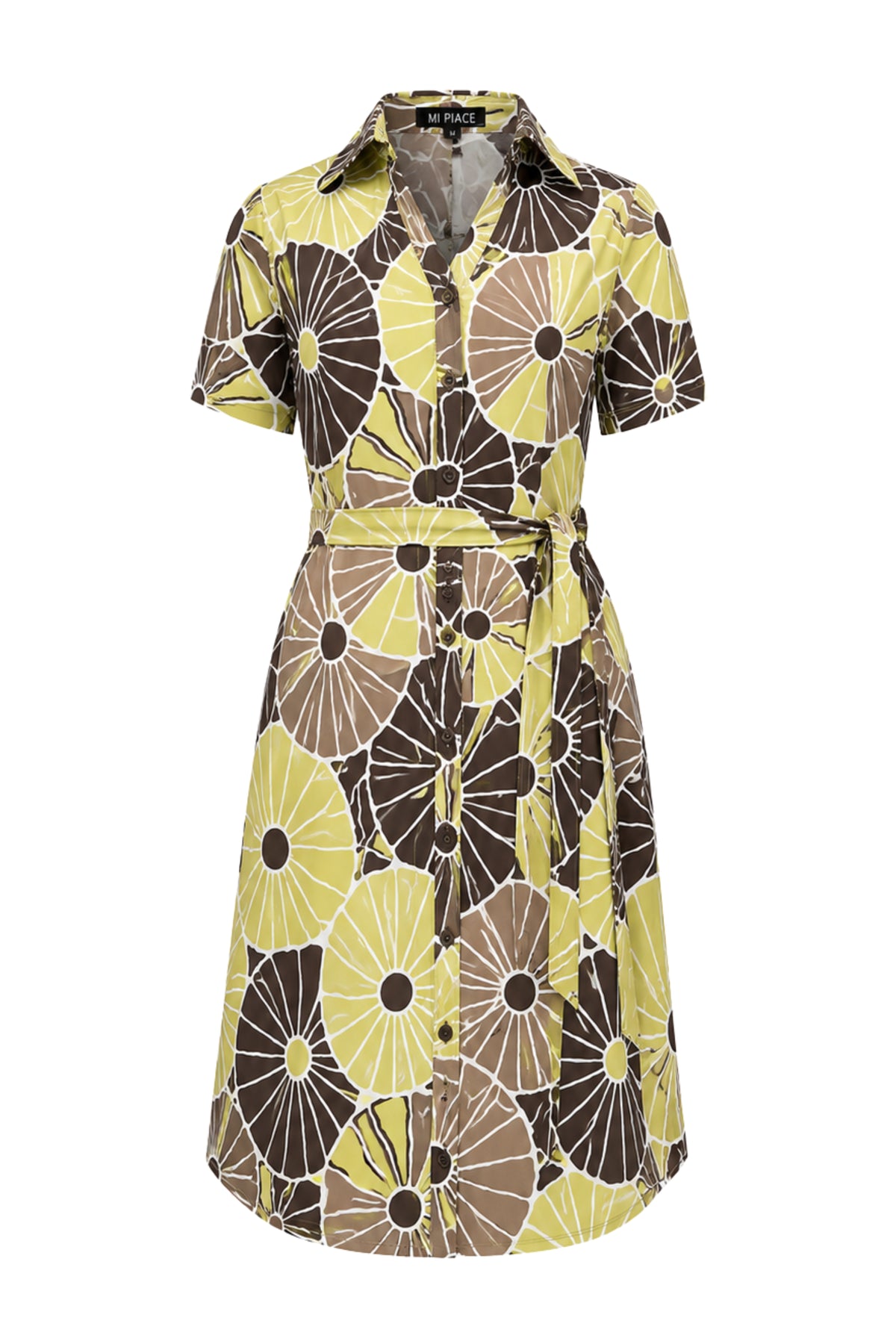 Mi Piace travel jurk met anemone print en Sweet Pea details, kleurrijke bloemenprint op lichte, vloeiende stof.