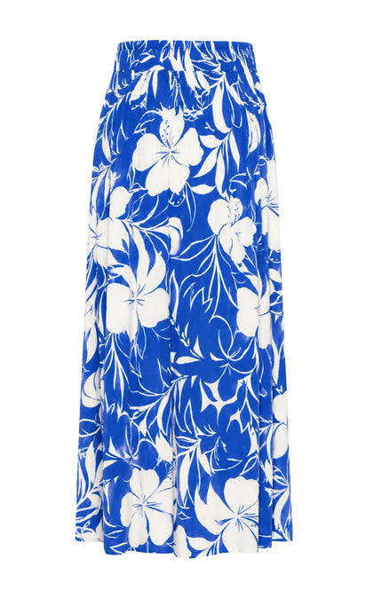 Travel Rok Tropical Hibiscus Print Nautic Blue 202849