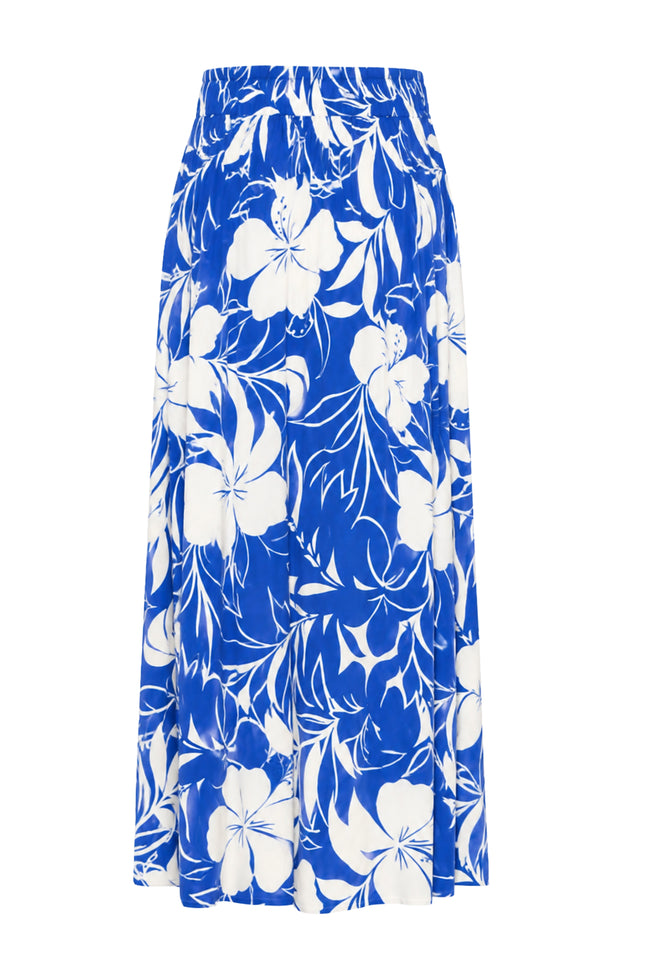 Rok Tropical Hibiscus Print Nautic Blue 202849