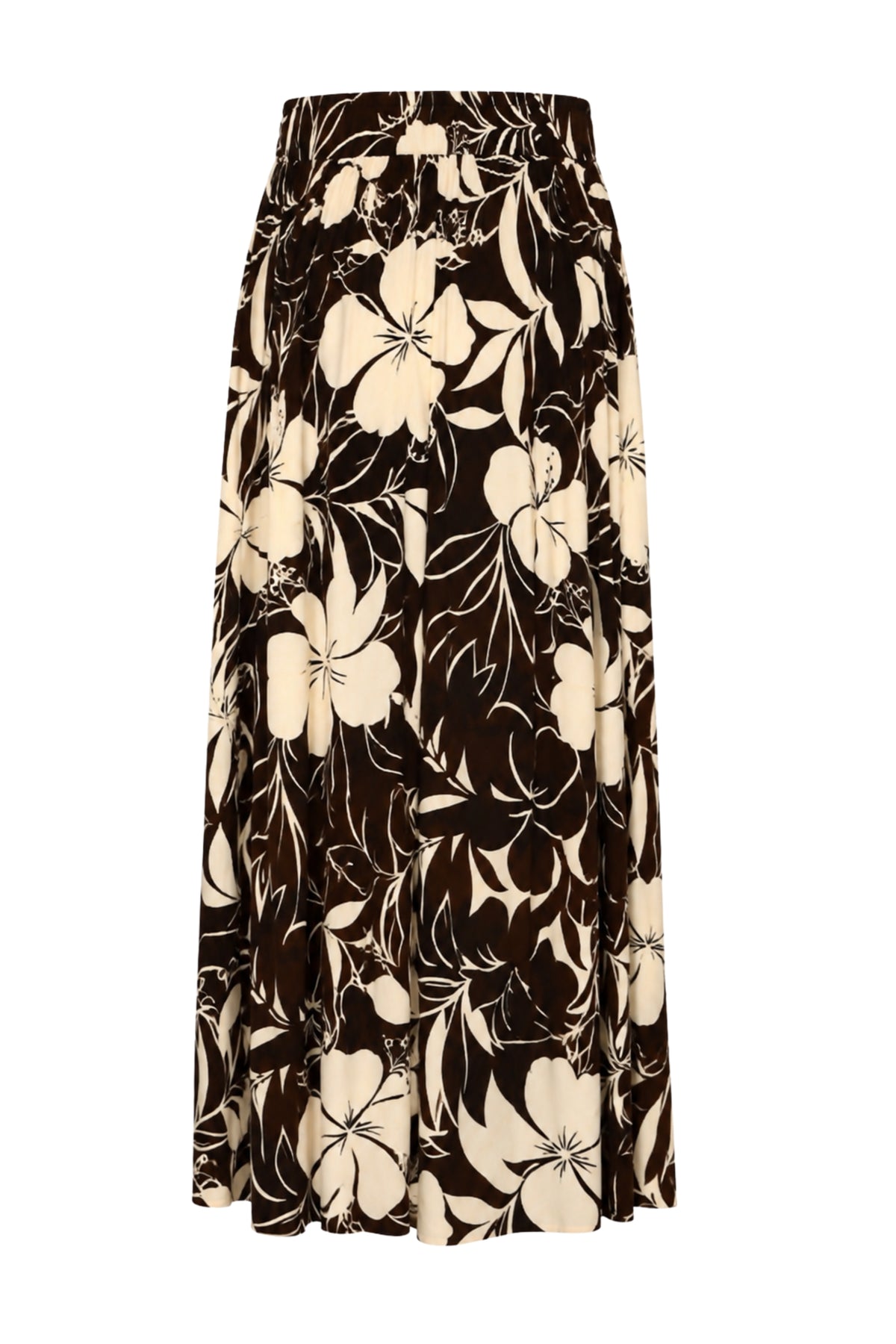 Tropische hibiscusprint rok van Mi Piace, elegant ontwerp met kleurrijke bloemen, geschikt voor casual en feestelijke gelegenheden