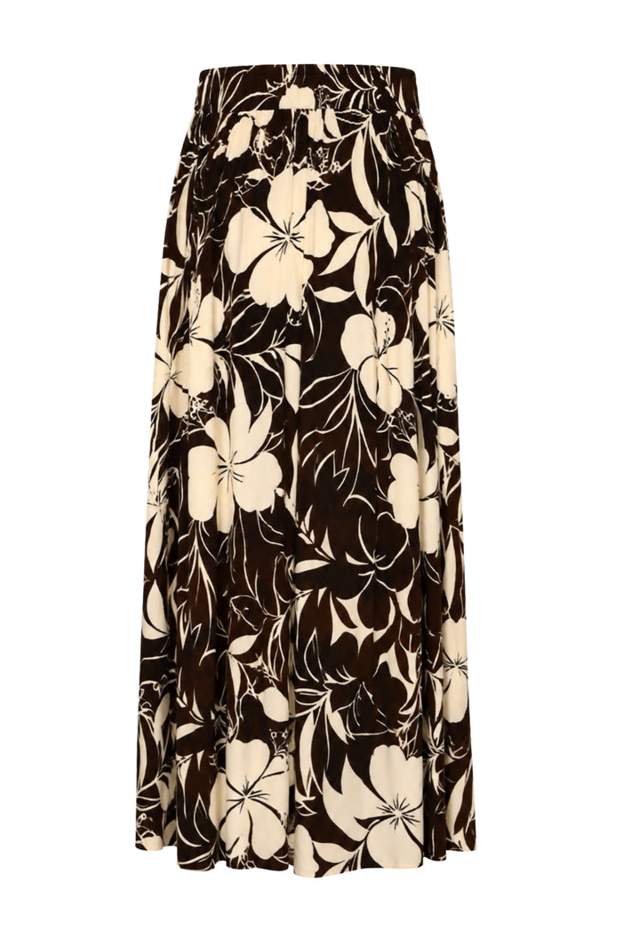 Tropische hibiscusprint rok van Mi Piace, elegant ontwerp met kleurrijke bloemen, geschikt voor casual en feestelijke gelegenheden