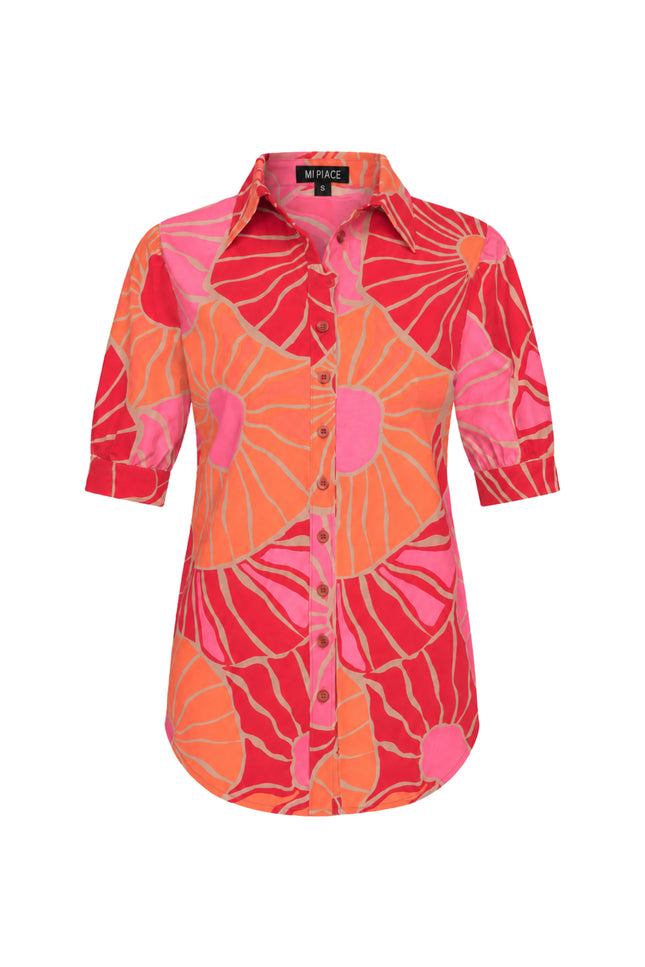 Travel Blouse Desert Anemone Print Coral 202270