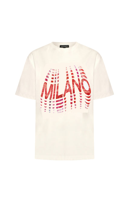 Travel T-shirt Milano Red Coral Offwhite 202836