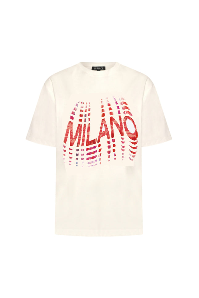 Travel T-shirt Milano Red Coral Offwhite 202836