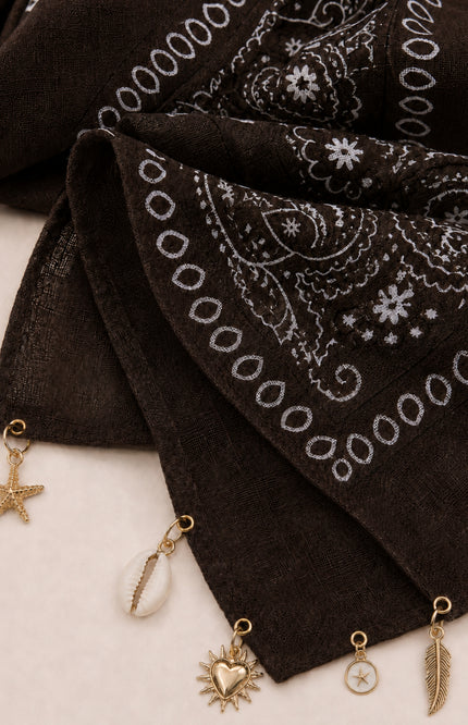 Bandana Met Bedels Brown