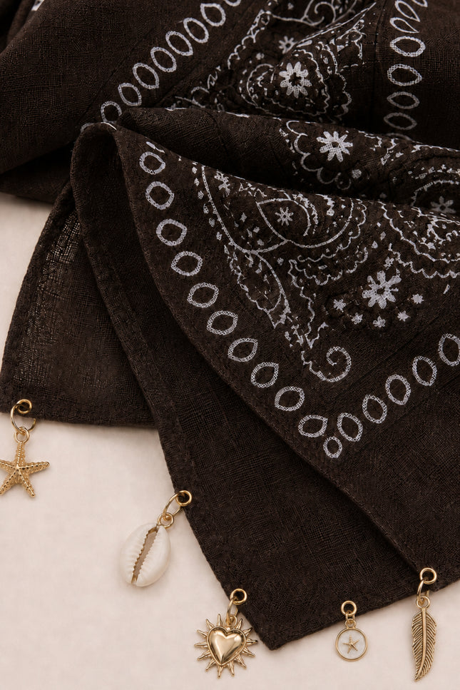 Bandana Met Bedels Brown