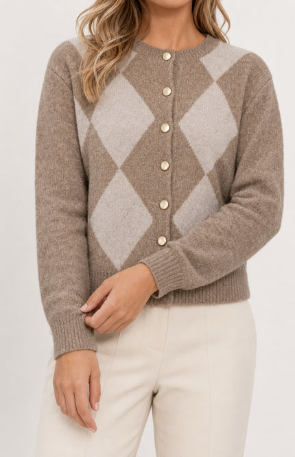 Vest Ruitjes Zand 890600