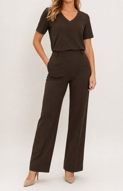 Travel Broek Wide Leg Bruin 870712