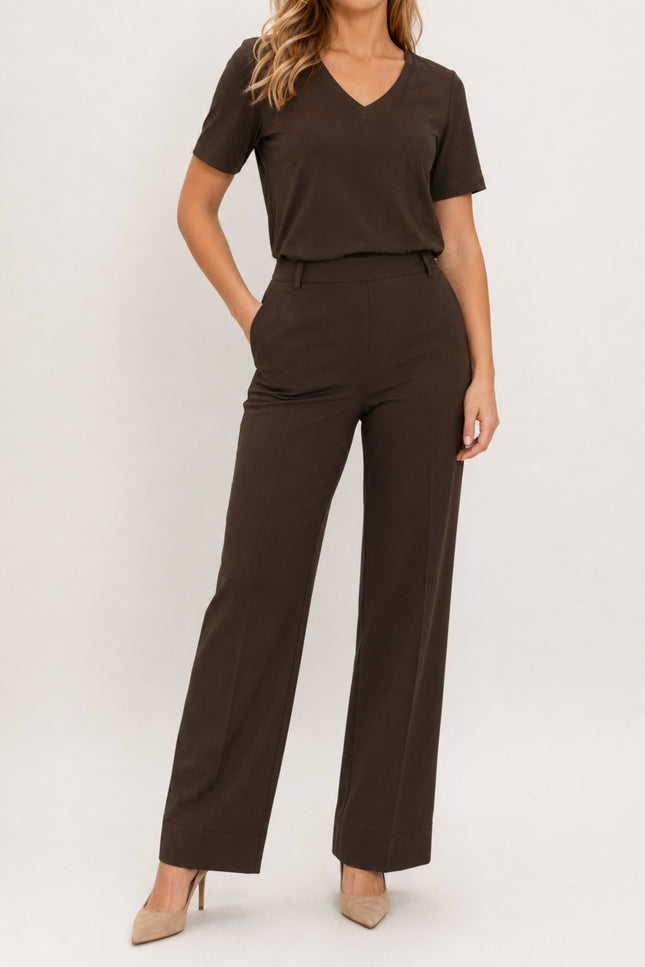 Travel Broek Wide Leg Bruin 870712