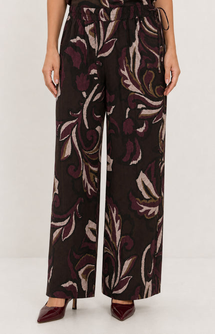Broek Palazzo Blad Print Port 503642