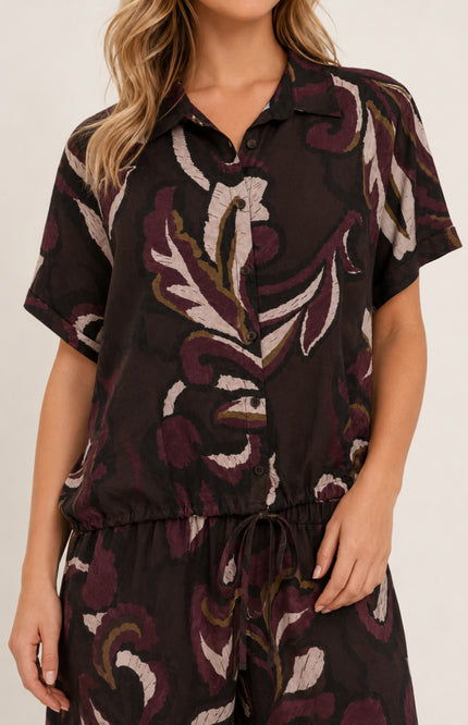 Blouse Strik Bladprint Port 503645