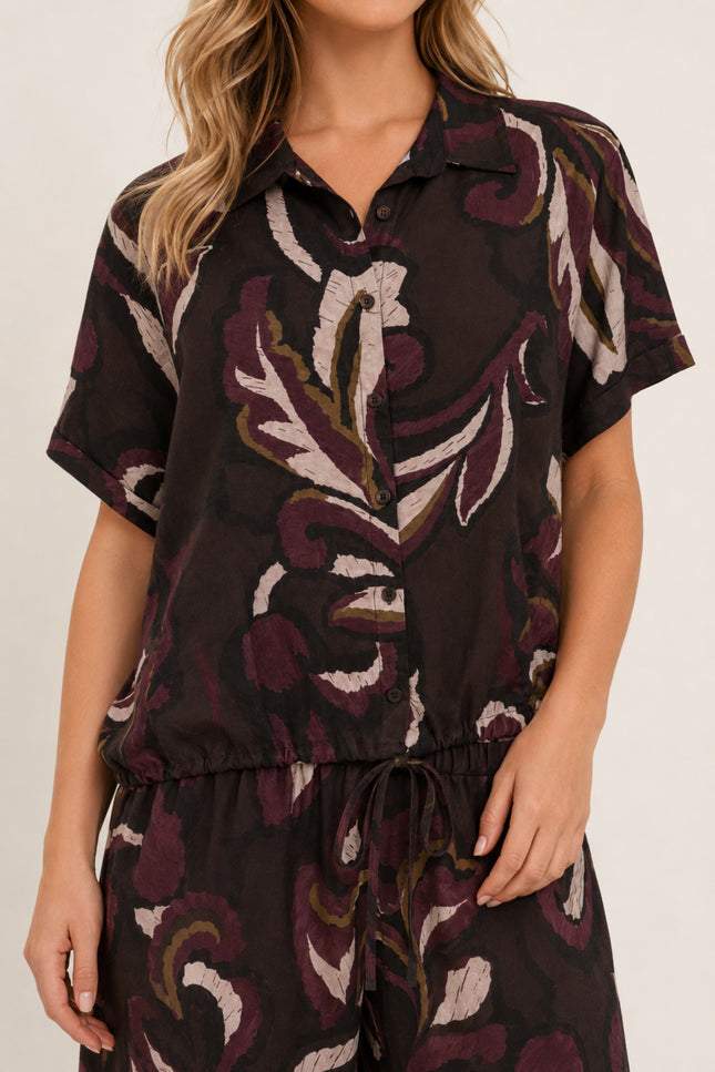 Blouse Strik Bladprint Port 503645