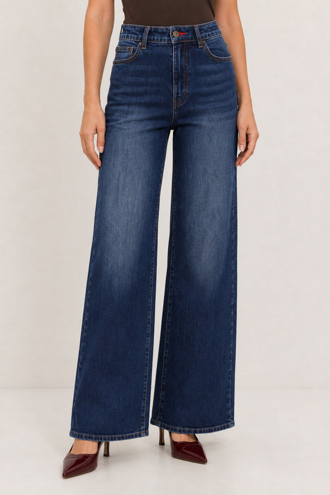 Jeans Met Strass Blue Denim D702L