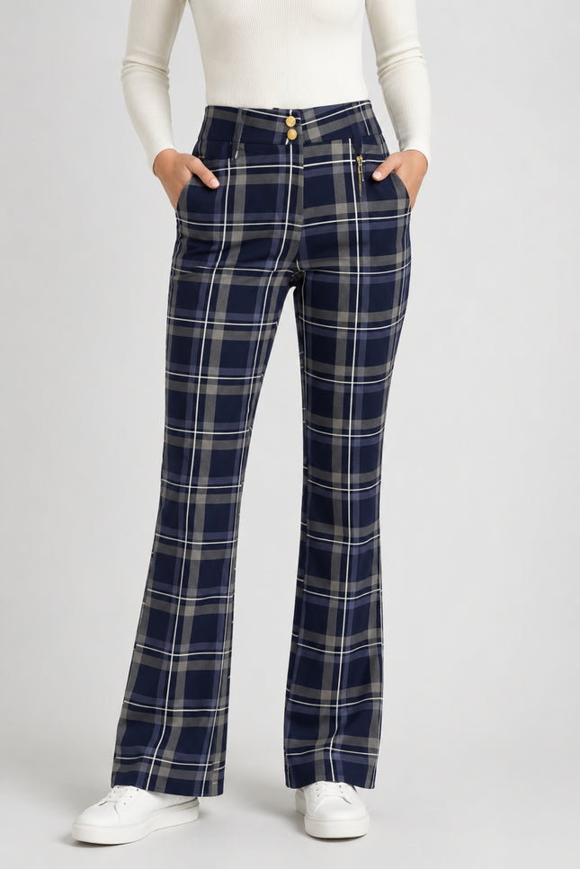 Travel Broek Sarah Blue Check