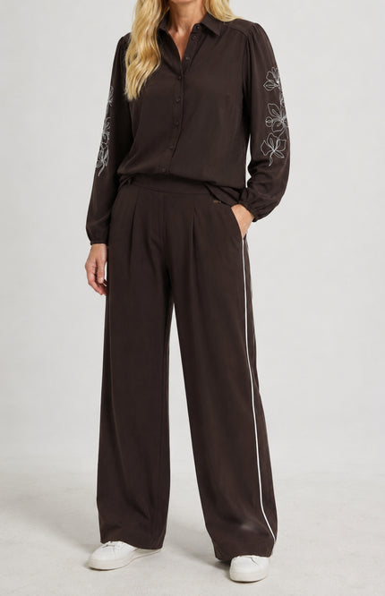 Travel Broek Rida Brown Offwhite