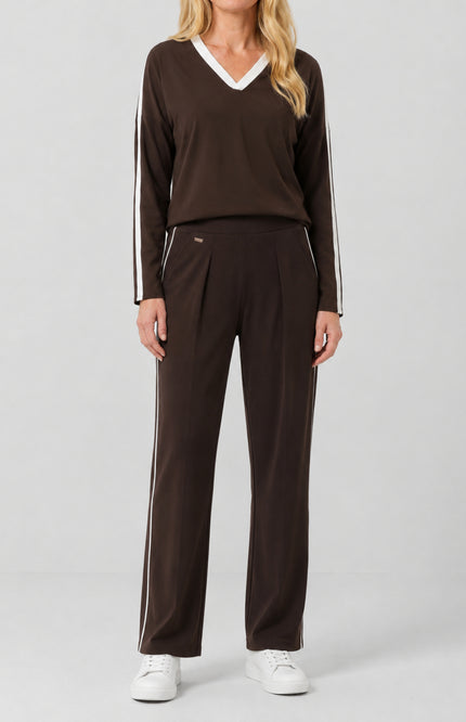 Travel Top Losina Brown Offwhite