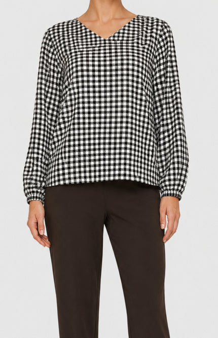 Travel Top Losina Brown Check