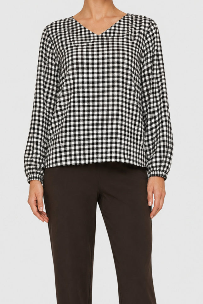 Travel Top Losina Brown Check