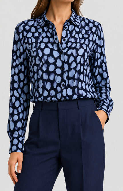 Travel Blouse Fayette Dots Blue