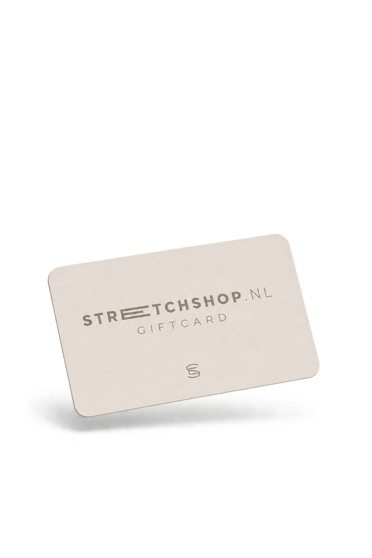 Giftcard van Stretchshop.nl, digitale cadeaubon voor fitness en wellness, weergegeven op een webpagina.