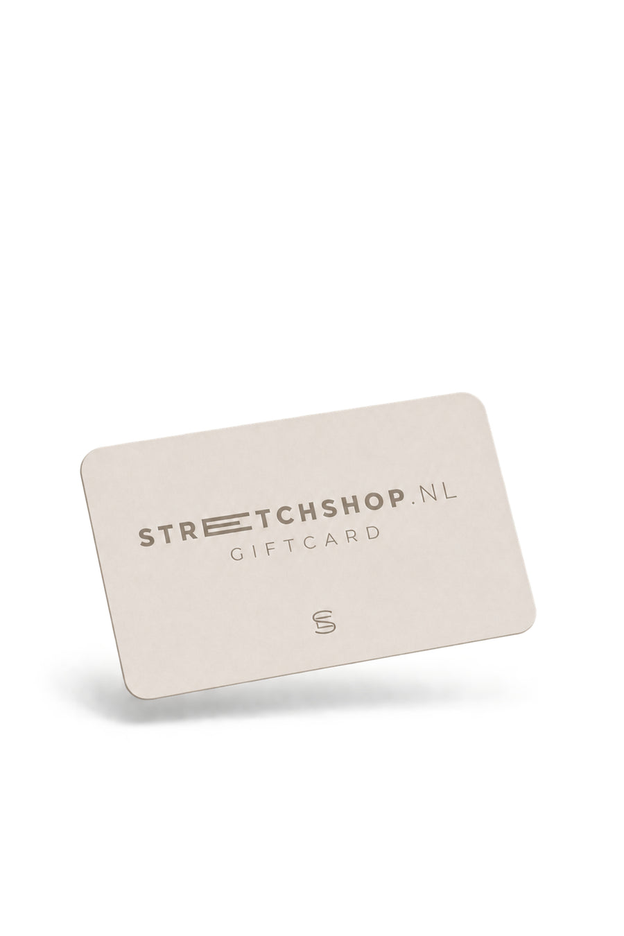 Giftcard van Stretchshop.nl, digitale cadeaubon voor fitness en wellness, weergegeven op een webpagina.
