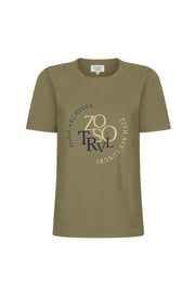 Groene Zoso Travel T-Shirt Katy Green 265, katoenen T-shirt met comfortabele pasvorm en casual stijl, zichtbaar in de afbeelding.