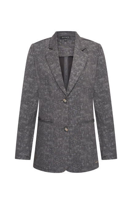 Travel Blazer Stone Foil Print Dark Grey 202102A