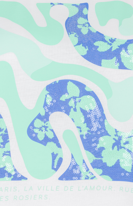 EsQualo T-shirt Paris Offwhite Mint SP26.05014 Stretchshop.nl