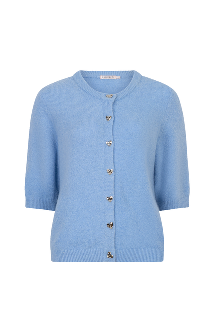 EsQualo Vest Fancy Buttons Pacific Blue SP26.07005 Stretchshop.nl