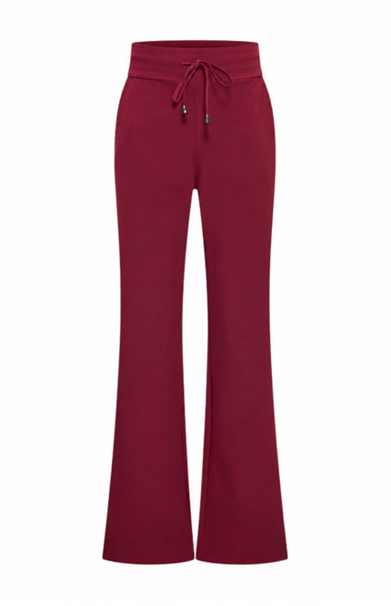 Bonded Travel Broek Flared Burgundy 202631