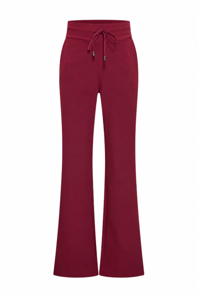 Bonded Travel Broek Flared Burgundy 202631
