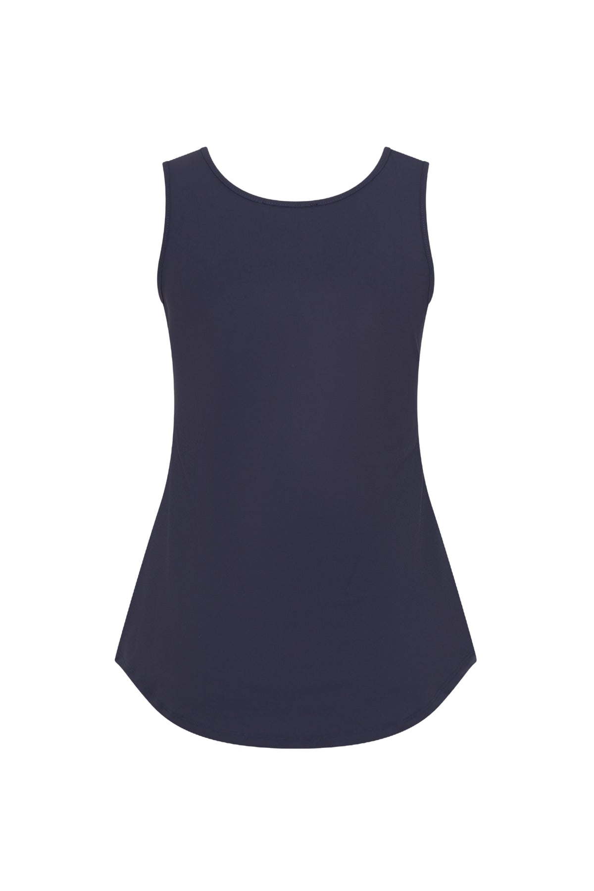 Navykleurige Travel Top van Mi Piace, getoond op een model, met een comfortabele pasvorm en stijlvolle uitstraling.