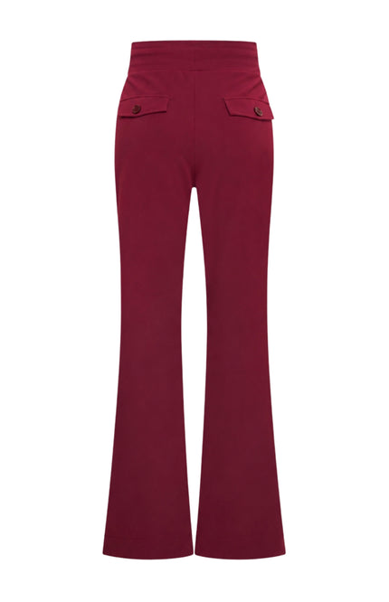 Bonded Travel Broek Flared Burgundy 202631