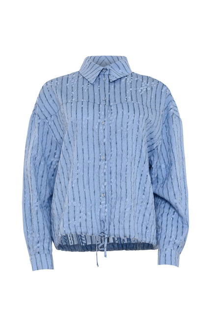 Blouse Velcie Leaves Blue
