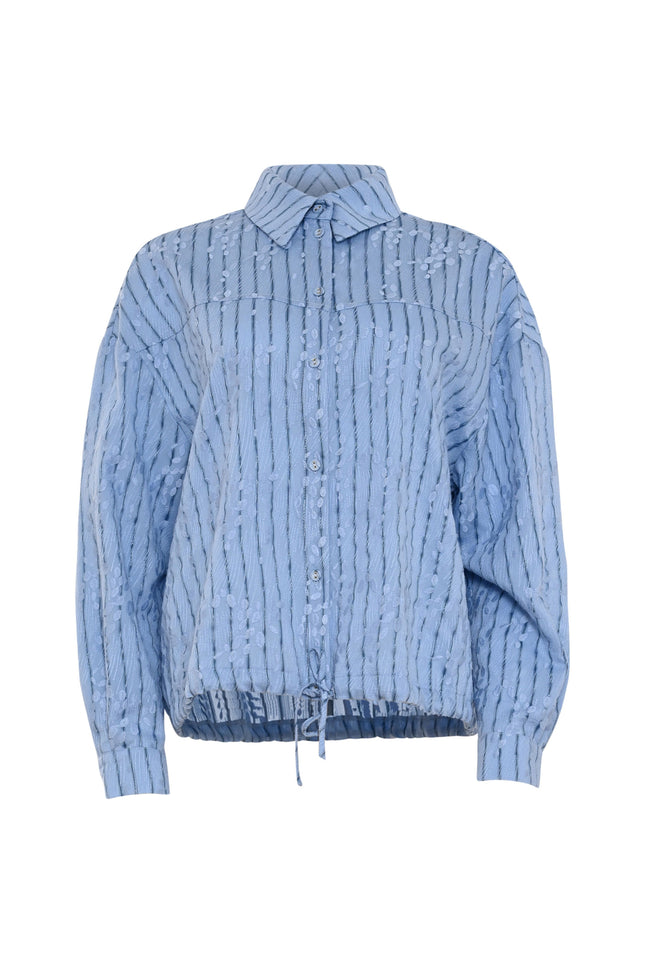 Blouse Velcie Leaves Blue