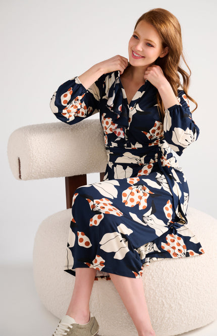 Jurk Maxi Met Ruche En Bloemenprint D300-P151