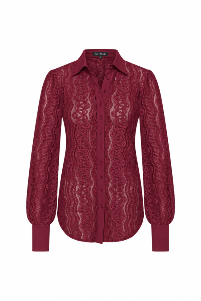 Travel Blouse Kant Burgundy 202352